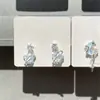 ¡Esperando con ansias el verano! Pendientes de estrella y luna azul con diseño de nicho, pendientes transparentes, joyas de tesoros para mujeres.