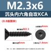 Tornillos Autorroscantes de Cabeza Avellanada Hexagonal Kca Zinc Negro Grado 8.8 Tornillos para Madera de Alta Resistencia con Cabeza Plana y Punta Aguda M2M3M4M6
