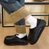 Chinelos de Algodão Eva Home São Impermeáveis e Resistentes a Manchas, Adequados para Uso Externo, Antiderrapantes, Leves, com Solado Espesso, Sapatos de Algodão Fechados Atrás para Mulheres, com Lã Adicionada para Aquecimento