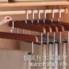 Percha de Madera Maciza para Pantalones con Pinzas para Uso Doméstico, Antideslizante y que no Deja Marca, Barra Integrada Recubierta de Terciopelo de Madera para Armario