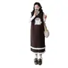 2025 Nuevo Traje de Maternidad Otoño e Invierno Falda Chaleco Jacquard con Dobladillo de Bola de Nieve Dibujos Animados de Longitud Media + Camiseta Básica Aspecto Adelgazante