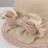 Sombrero de paja transpirable para mujer, estilo francés, color crema, con lazo de encaje tejido de paja, versátil sombrero de sol para playa de verano