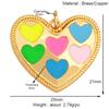 K90 Nuevo Colgante Pequeño de Corazón Arcoíris Amor Gota de Aceite Circonita