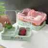 Caja Creativa para Jabón de Lavandería de Doble Compartimento con Tapa, Jabonera con Drenaje, Jabonera para Dormitorio de Estudiantes, Suministros de Viaje