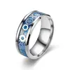 Popular Diseño Transfronterizo de Engranajes Europeos y Americanos Anillo de Acero Inoxidable para Pareja Joyería para Manos Venta al por Mayor Fondo Azul Engranaje Plateado