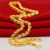 Joyería de Cobre Chapado en Oro Collar de Arena Dorada Vietnamita para Hombre, Patrón de Dragón Monocromático, Cuenta Redonda, Eslabón de Bambú, Collar de Imitación de Oro para Hombre
