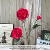 Ramo falso de simulación de rosas rojas, flores de boda, flores artificiales de alto sentido, adornos terminados, flores decorativas para sala de estar, al por mayor