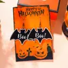 Pendientes Europeos y Americanos de Venta Caliente Transfronterizos de Halloween Nuevos Divertidos de Madera Telaraña Oscura Fantasma Calavera Hueso Blanco