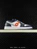 Air Aj1 Jordan 1 Low Verde Isla Caña Baja Bordado de Alas Zapatos Deportivos Casuales de Baloncesto para Hombre y Mujer