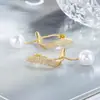 Nuevos Pendientes de Perlas con Borlas 2024, Súper Brillantes, Llenos de Diamantes, Estilo Largo, Adelgazantes, Estilo Geométrico, Modernos para Mujer, Un Par, Dos Formas de Usar