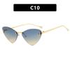 Gafas de Sol Kedun de Gama Alta Sin Marco Triangulares Ojo de Gato con Letra F para Mujer Estilo Europeo y Americano Protección Solar Modernas Casuales