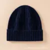Nuevo Otoño e Invierno 100% Cachemir Color Sólido Pieza Única Moldeado Versátil Gorro de Color Sólido Jacquard Unisex Sombrero de Cachemir