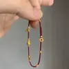 Pacífico Todos os Anos ~ Pulseira de Corda Vermelha Dourada Quebrada Estilo Chinês Novo Design de Nicho Simples da Moda Pulseira Fina de Abóbora Dourada
