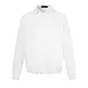 Camisa sofisticada de estilo americano con cuello en V, retazos y diseño de dos piezas falsas, de manga larga para hombres y mujeres, holgada y versátil para otoño, adecuada para ir al trabajo y uso casual