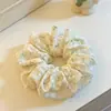 Scrunchie de Tecido Floral Grande Suave Estilo Coreano, Acessório de Cabelo de Rede Direto da Fábrica, Alta Elasticidade, Versátil, Envio em 48h