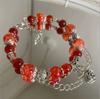 Pulsera Popular Serie Floral Carmesí Estilo Chino, Corona Roja Dulce, Ins de Apariencia Costosa Regalo para Novia Pulsera