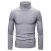Otoño Invierno 2026 Comercio Exterior Suéter de Color Sólido de Cuello Alto para Hombre Estilo Coreano Ajuste Delgado Juvenil Jersey Rayado Prenda Base de Punto