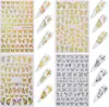 Pegatinas para Manicura Simulación Delgadas Mariposa Pegatinas Láser Mariposas Doradas y Plateadas Pegatinas de Mariposa Bronceadas