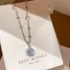 Colar Pingente Quadrado com Zircônia e Contas de Pérola para Mulheres, Corrente de Clavícula de Luxo Leve e de Alta Qualidade, Colar Simples, Moderno e Versátil para Mulheres