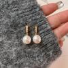 Estilo francês Requintado Flash Diamante Pérola Prata Agulha Brincos para Mulheres Luz Luxo All-match Design Exclusivo Nicho High-end Novos Brincos
