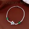 Pulsera de Cierre de Flor con Circonitas Super Brillantes, Lujo Ligero, Gama Alta, Exquisita, Versátil, Moderna, Elegante, Joyería de Mano de Nicho