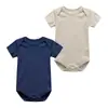 Mameluco liso de algodón puro clase A para bebé, de manga corta, enterizo delgado para recién nacidos, ropa de casa para bebé para aire acondicionado, venta al por mayor