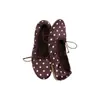 Bailarinas de Piel de Oveja con Estampado de Uvas y Lunares, Puntera Redonda Francesa, Lazo, Boca Baja, Zapatos de Salón de Satén Huevo Enrollado para Mujer