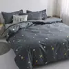 Juego de Cama Estilo Ins de Cuatro Piezas Sábanas Cepilladas Simples Funda Nórdica para Dormitorio Estudiantil Ropa de Cama Funda Nórdica de Tres Piezas 2m Hogar