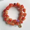 Pulsera de Raíz de Loto Natural Bodhi, Popular en TikTok, Pieza de Calabaza Tallada, Pulsera de Joyería de Doble Círculo, Cuentas Budistas al Por Mayor para Mujeres