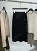 Recomendação PrincipalSaia Reta Simples Fresca com Textura Canelada de Tricô Dupla Curva de Alta Torção Yuran 26 Primavera/Verão Nova
