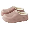 Pantuflas de algodón impermeables EVA, pantuflas de invierno para interiores para mujer, de felpa y cálidas, pantuflas de algodón de suela gruesa para invierno para hombre