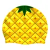 Gorros de Natación de Silicona con Estampado de Frutas Personalizados de Fábrica para Adultos, Gorros de Natación Unisex de Alta Elasticidad al por Mayor