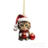 Ornamentos Criativos de Gatinho de Natal Transfronteiriços Pingentes de Carro Pingentes de Mochila Árvore de Natal Decorações para Casa