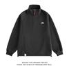 Moletom Casual Solto Pesado para Adolescentes Marca de Moda Americana Oversized Gola Bordada Meio Zíper Top Esportivo