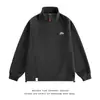 Sudadera Pesada Oversize Bordada con Cuello Alto y Media Cremallera Marca Trendy Americana para Jóvenes Holgada Casual Deportiva