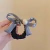 Diadema de estilo coreano moderna y sencilla con bolitas de pedrería y perlas para mujer, Sujetador de coleta