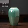 Vaso de Cerâmica Jingdezhen Decoração para Sala de Estar, Ornamento de Novo Estilo Chinês de Luxo Leve, Vaso de Flores Grande Vintage Feito à Mão