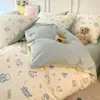 Juego puro de algodón de cuatro piezas, funda nórdica 100% algodón, sábana bajera y sábana encimera, juego de ropa de cama, adecuado para dormitorios de estudiantes, juego de tres piezas