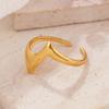 Acero Inoxidable Geometría Irregular Anillo de Nicho Colección Diseño de Flor Sin Color Múltiples Capas Moda Anillo de Dedo Versátil
