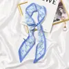 Novedad de Verano Estilo Coreano Bufanda de Organza Gasa Seda Bufanda de Primavera y Otoño Cinta para el Cabello Corbata Corbata Multifunción Bolsa con Cinta