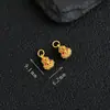 Pingente de Cabacinha Oca de Seis Caracteres Banhado a Ouro Prata S925 Acessório DIY Pingente de Cabacinha de Prata 925