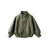 Chaqueta de cuero para niños, estilo nuevo otoño 2026, chaqueta de cuero elegante y genial con cuello alto para niños pequeños