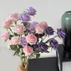 6 Rosas Pequenas para Decoração de Casamento, Flores Artificiais, Rosas Simuladas, Decoração de Casa, Flores Artificiais, Rosas Pequenas, Flores Simuladas
