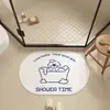 Alfombrilla absorbente de tierra de diatomeas dura de dibujos animados personalizada, alfombrilla de pie de secado rápido para baño, alfombrilla de pie antideslizante para entrada de baño y inodoro