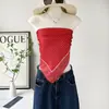 Lenço de Seda com Bolinhas de Verão 70x70 Quadrado, Lenço de Seda Tube Top Tendência, Lenço Estilo Coreano Vibe Dongdaemun, Lenço de Cabeça para Mulheres