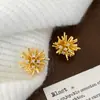 Exclusivo, Luxo Leve, Alto Padrão, Elegante, Coleção de Brincos Fogos de Artifício Dourados, Irregular, Versátil, Brincos de Design de Nicho para Mulheres