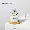 Adorno de artesanía en vidrio de Zibo, flor de nacimiento de diciembre, planta verde floral de vidrio artificial, decoración de escritorio, regalo creativo