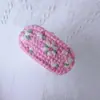 Pasador de lana tejido hecho a mano para chica con temperamento, accesorios para el cabello, clip de rotura con bordado
