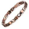Pulsera Magnética Popular de Metal Antiguo de Cobre Rojo Transfronteriza Europea y Americana para Hombres, Pulsera de Pareja Magnética Completa Ancha Vintage Ajustable