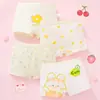 [Pacote com Quatro] Roupa Íntima Feminina Infantil Nova de Algodão para Menina Antibacteriana Desenho Animado Boxer Feminino Atacado